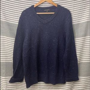 Banana Republic Men’s‎ Navy Marled Cotton V-Neck Sweater Size Large